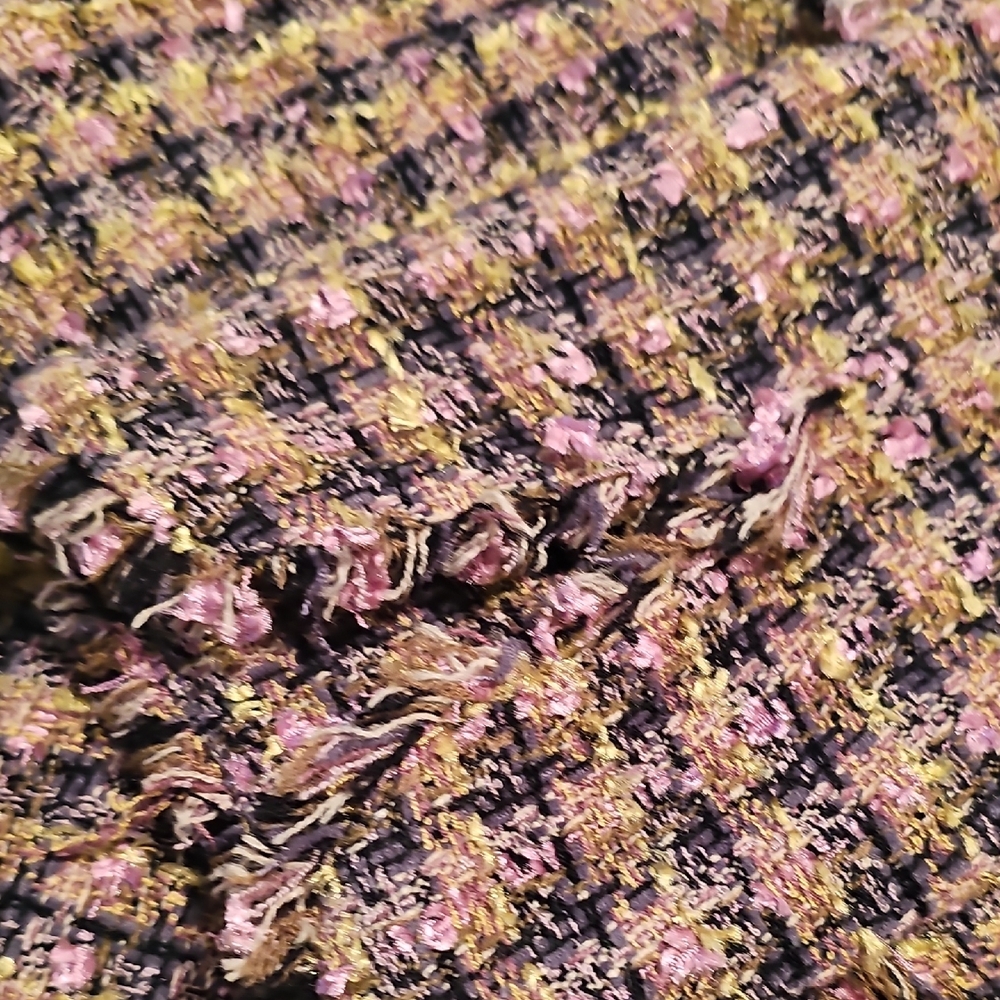 True Meaning Multicolor Tweed Fringe Blazer Womans Large - Picture 4 of 13